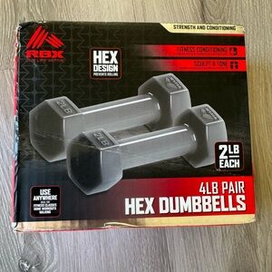 RBX live life active 4lb pair HEX dumbbells new